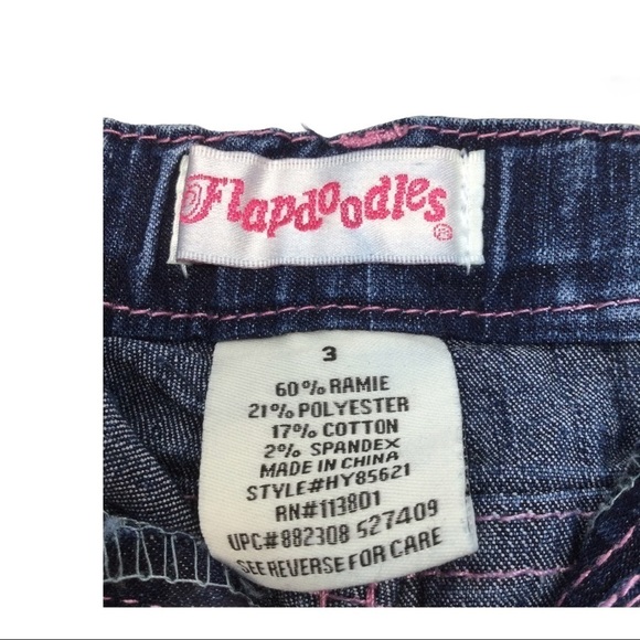 Flapdoodles Girls Boho Denim Capri Pants - Picture 2 of 12